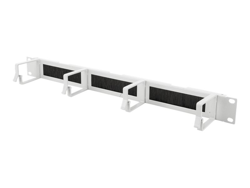 DIGITUS 1HE Kabelrangierpanel mit Burstenleisten 4x Aluminium Kabelfuhrungsbugel 44x60 mm Farbe Grau RAL 7035