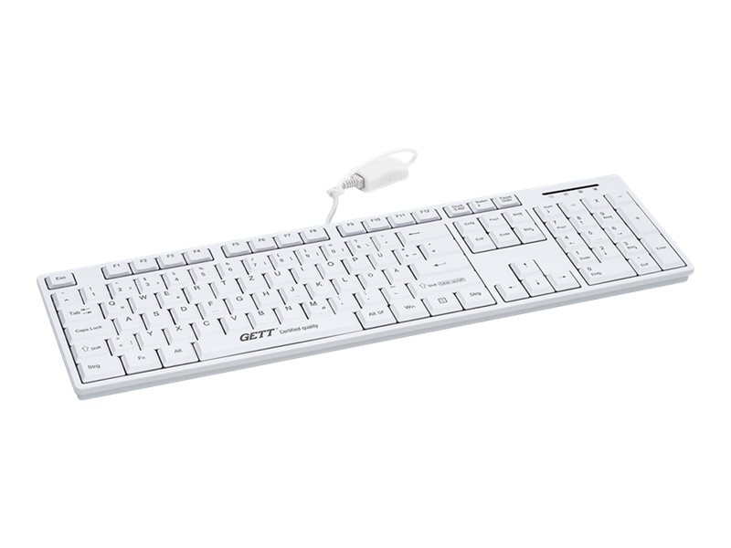 GETT GCQ CleanType Easy Basic Tastatur mit Kunststoffgehaeuse IP 68 NUM-Block 105 Tasten USB Farbe: weiss Layout: DE GETT GCQ CleanType Easy Basic Tastatur mit Kunststoffgehaeuse IP 68 NUM-Block 105 Tasten USB Farbe: weiss Layout: DE