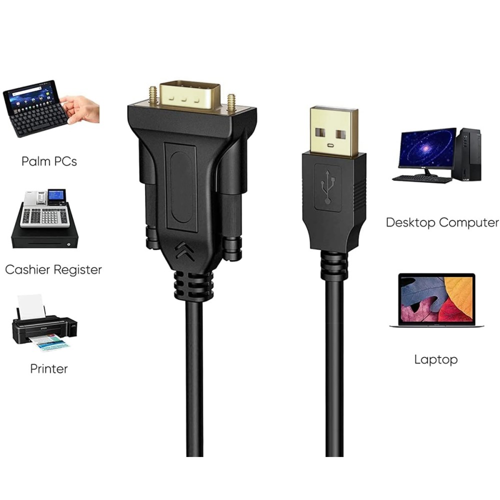 TECHLY USB Seriell Konverter RS 232 zum Anschluss eines seriellen Geraets an den USB Port BLISTER verpackt 15 Meter