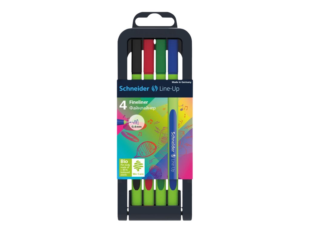 Schneider LineUp Fineliner farbsortiert 0,4 mm, 4 St
