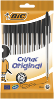 BIC Kugelschreiber Cristal Original transparent, Schreibfarbe: schwarz, 10 St.