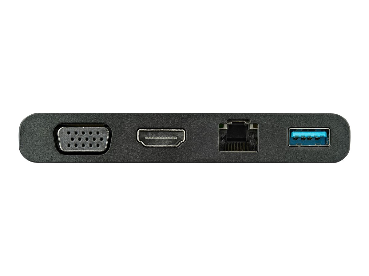 STARTECH.COM USB C Multiport Adapter mit HDMI und VGA - Mac / Windows / Chrome - 4K - 1x USB-A Port - GbE - Mobiler USB-C Adapter