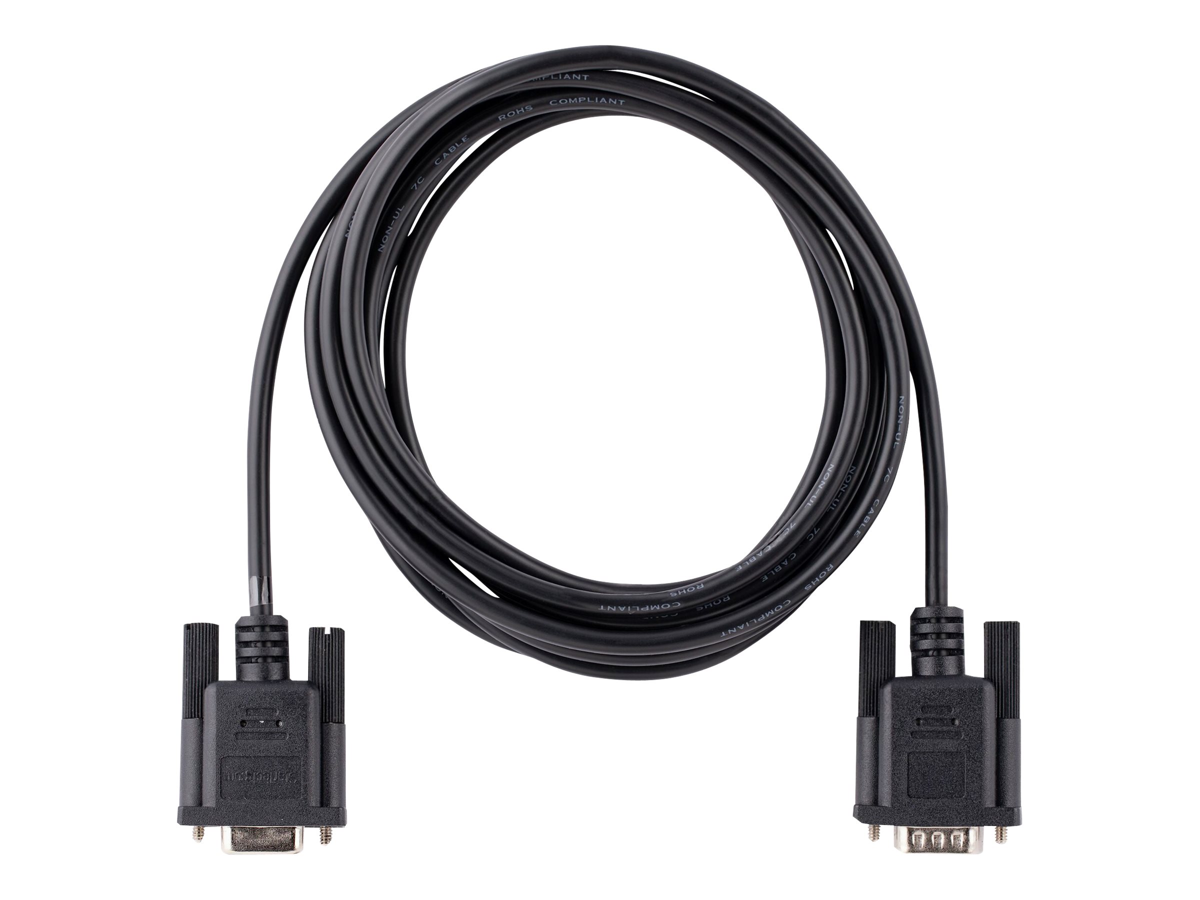 STARTECH.COM 3m RS232 Serial Null Modem Cable Crossover Serial Cable w Al-Mylar Shielding DB9 Serial COM Port Cable Female to Male