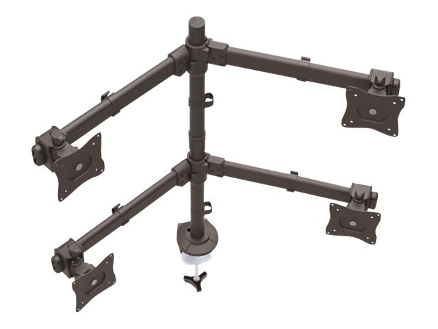 STARTECH.COM Quad Monitor Mount - Articulating - Clamp or Grommet Mount - Monitors up to 24in - VESA Mount - 4 Monitor Setup