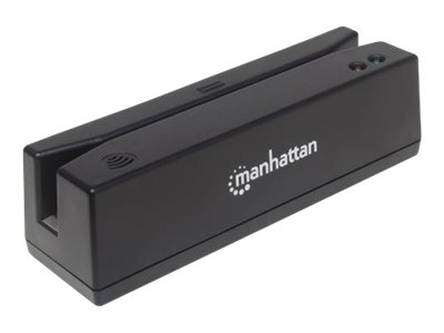 Manhattan USB-A Magnetic Strip Card Reader, Triple Track Reader, Keyboard Wedge Decoder, Cable 1.5m, Black, Three Year Warranty, Box - Magnetkartenleser (Spuren 1, 2 & 3)