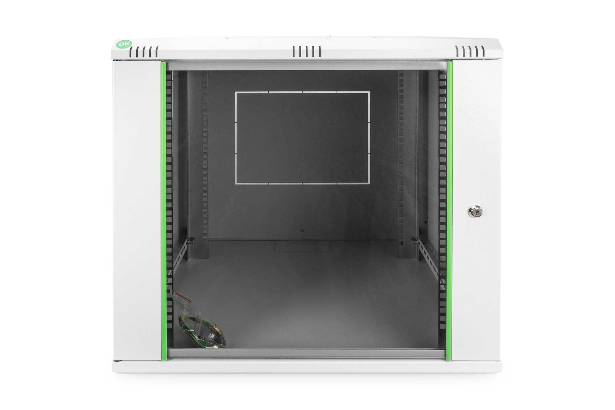 DIGITUS 12HE Wandgehaeuse Dynamic Basic 638 40x600x600mm Farbe Grau RAL 7035 inkl. hinterer Profilschienen