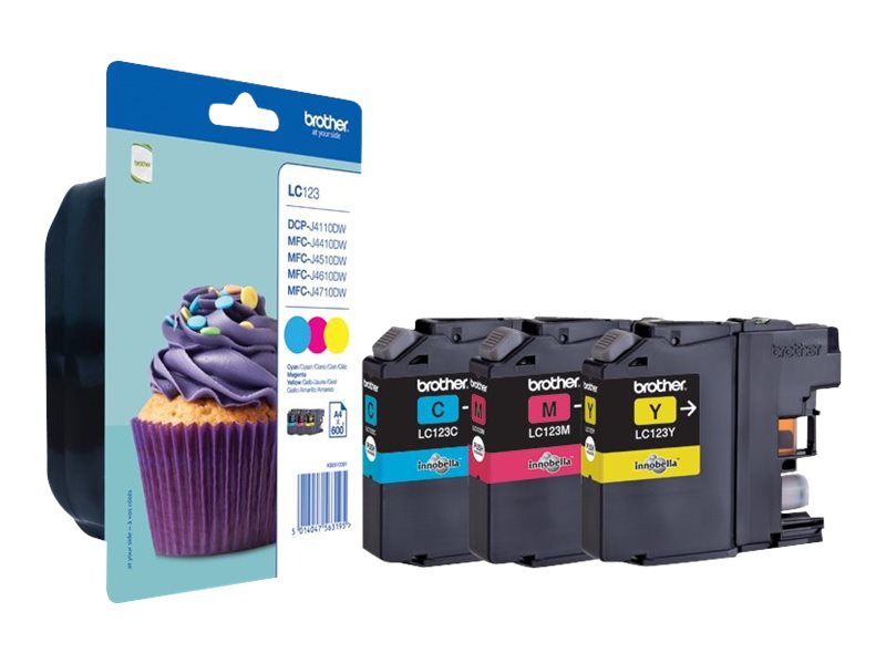 brother LC123CMY cyan, magenta, gelb Druckerpatronen, 3erSet