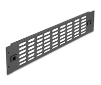 19 Netzwerkschrank Panel mit Lueftungsschlitzen werkzeugfrei 2 HE schwarz