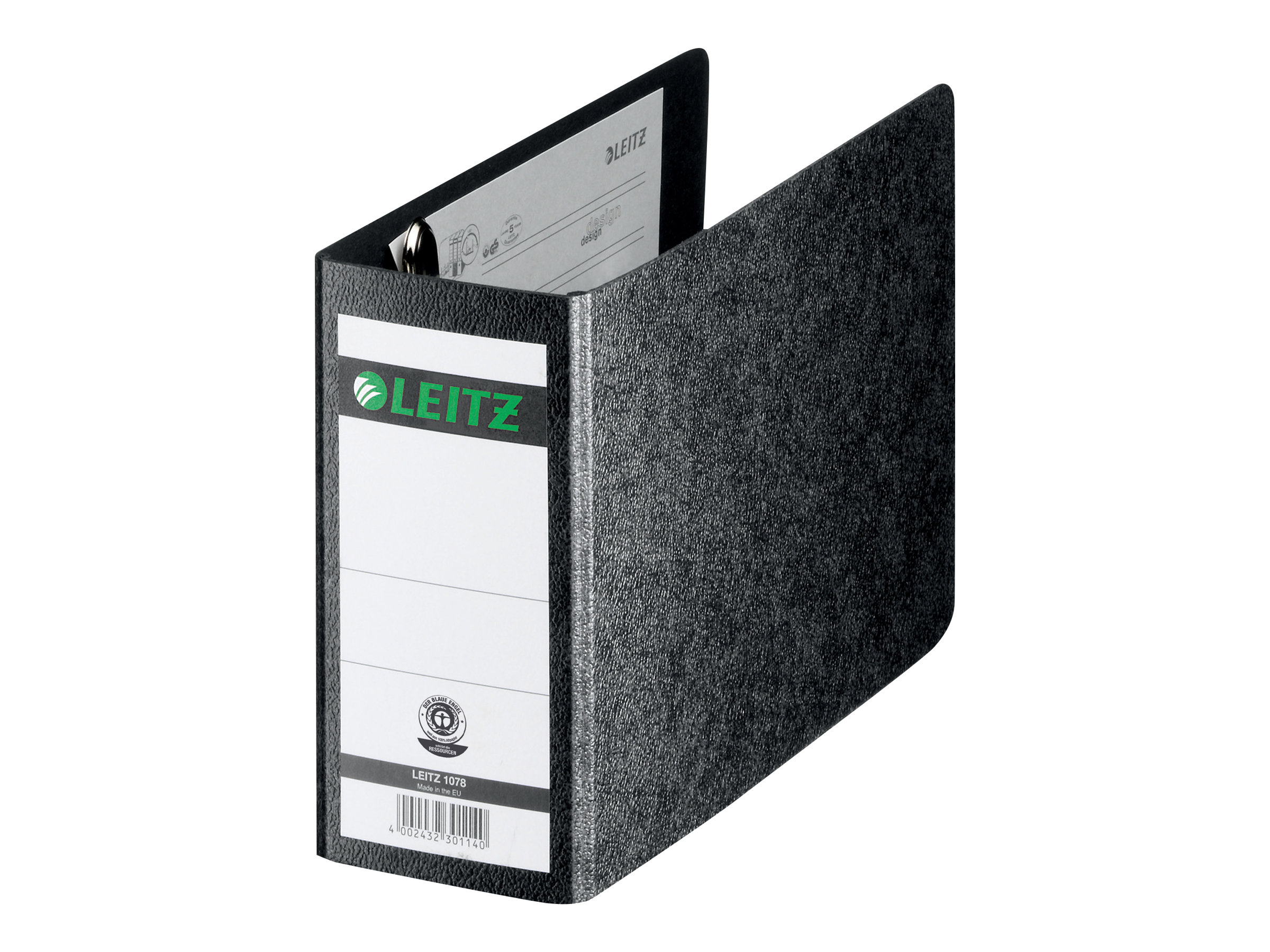 LEITZ 1078 Ordner schwarz marmoriert Karton 7,8 cm DIN A6 quer LEITZ 1078 Ordner schwarz marmoriert Karton 7,8 cm DIN A6 quer