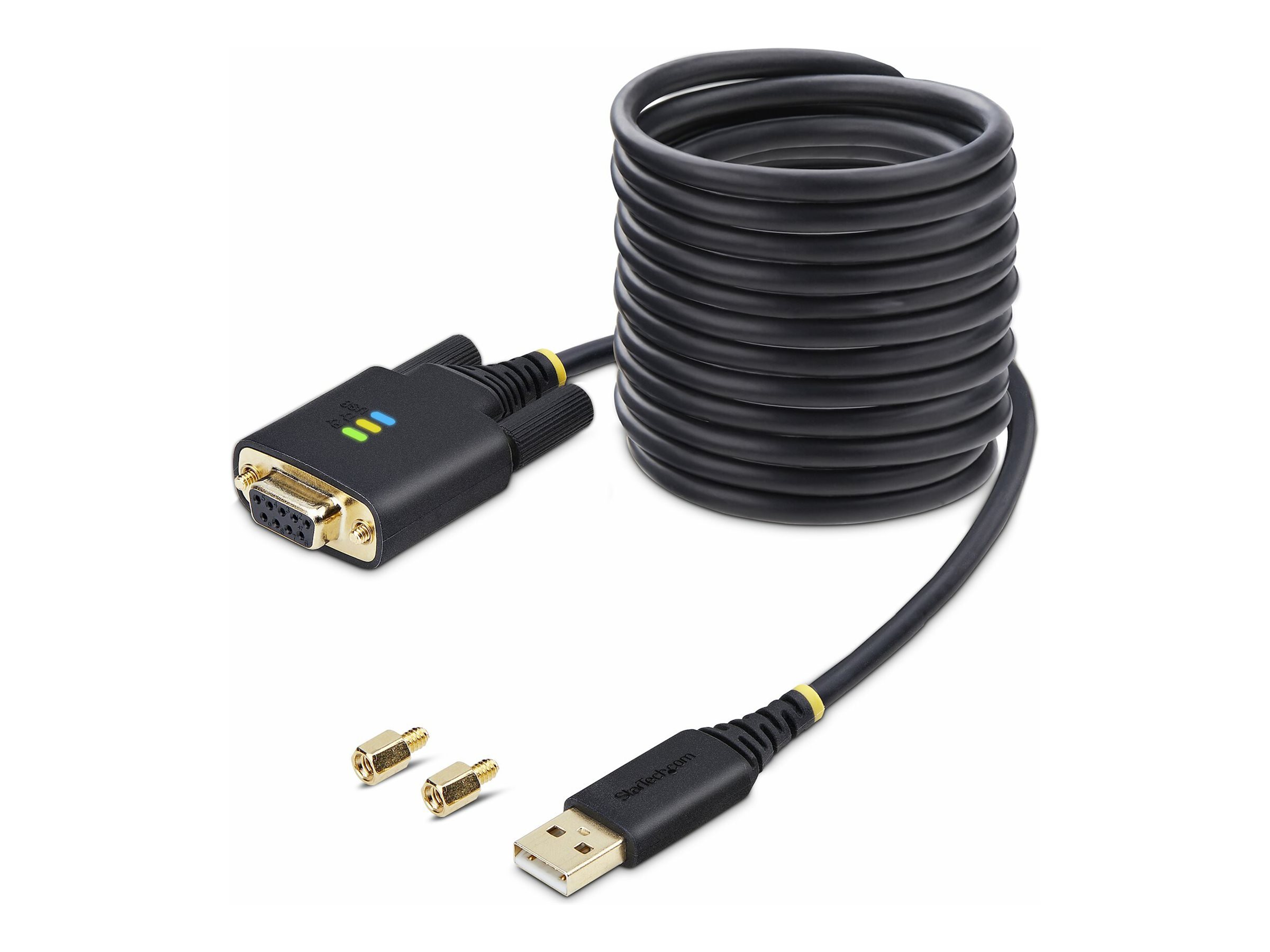 STARTECH.COM 3m USB Null Modem Kabel COM Retention FTDI USB-A zu RS232 Nullmodemkabel Wechselbare DB9 Schrauben/Muttern
