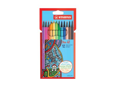 STABILO Pen 68 Filzstifte farbsortiert, 12 St. STABILO Pen 68 Filzstifte farbsortiert, 12 St.