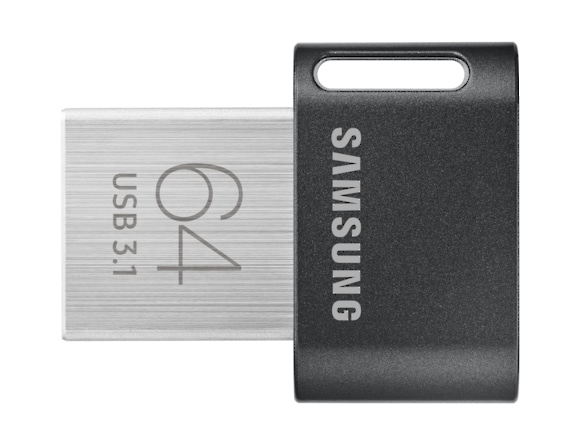 SAMSUNG FIT Plus USB-Stick Typ-A 64GB 300 MB/s Lesen 110 MB/s Schreiben kompakter USB 3.1 Flash Drive mit Schlüsselring Gray