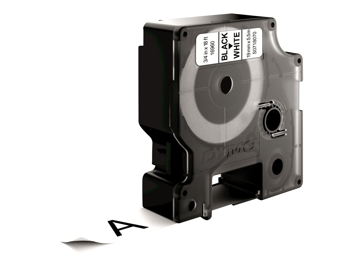 DYMO Schriftband D1 16960 S0718070, 19 mm schwarz auf weiÃ