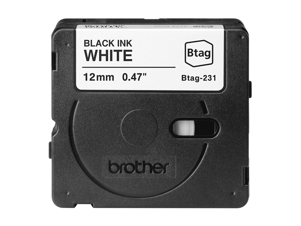 brother Schriftband Btag BTAG231, 12 mm schwarz auf weiÃ