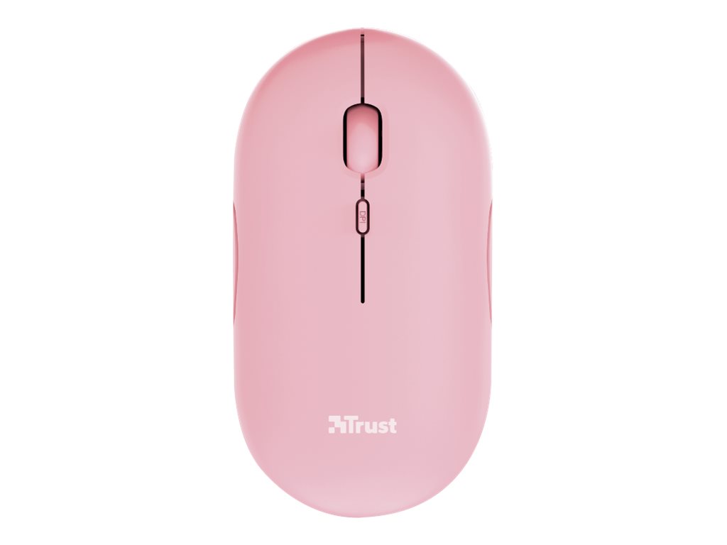 24125 TRUST Puck Funkmaus aufladbar rosa