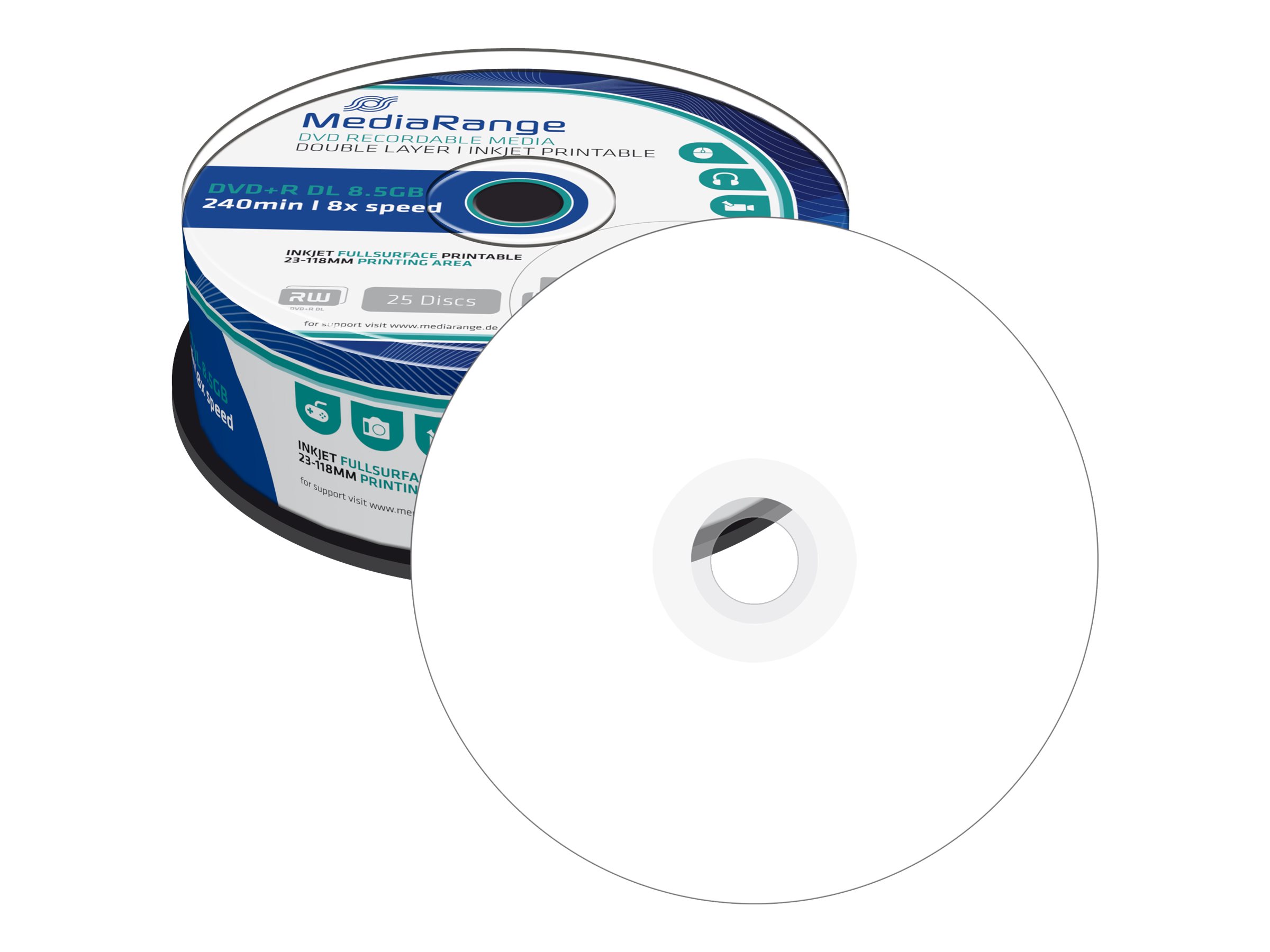 MEDIARANGE DVD+R DL 8.5GB 8X IW( 25) CB MEDIARANGE DVD+R DL 8.5GB 8X IW( 25) CB
