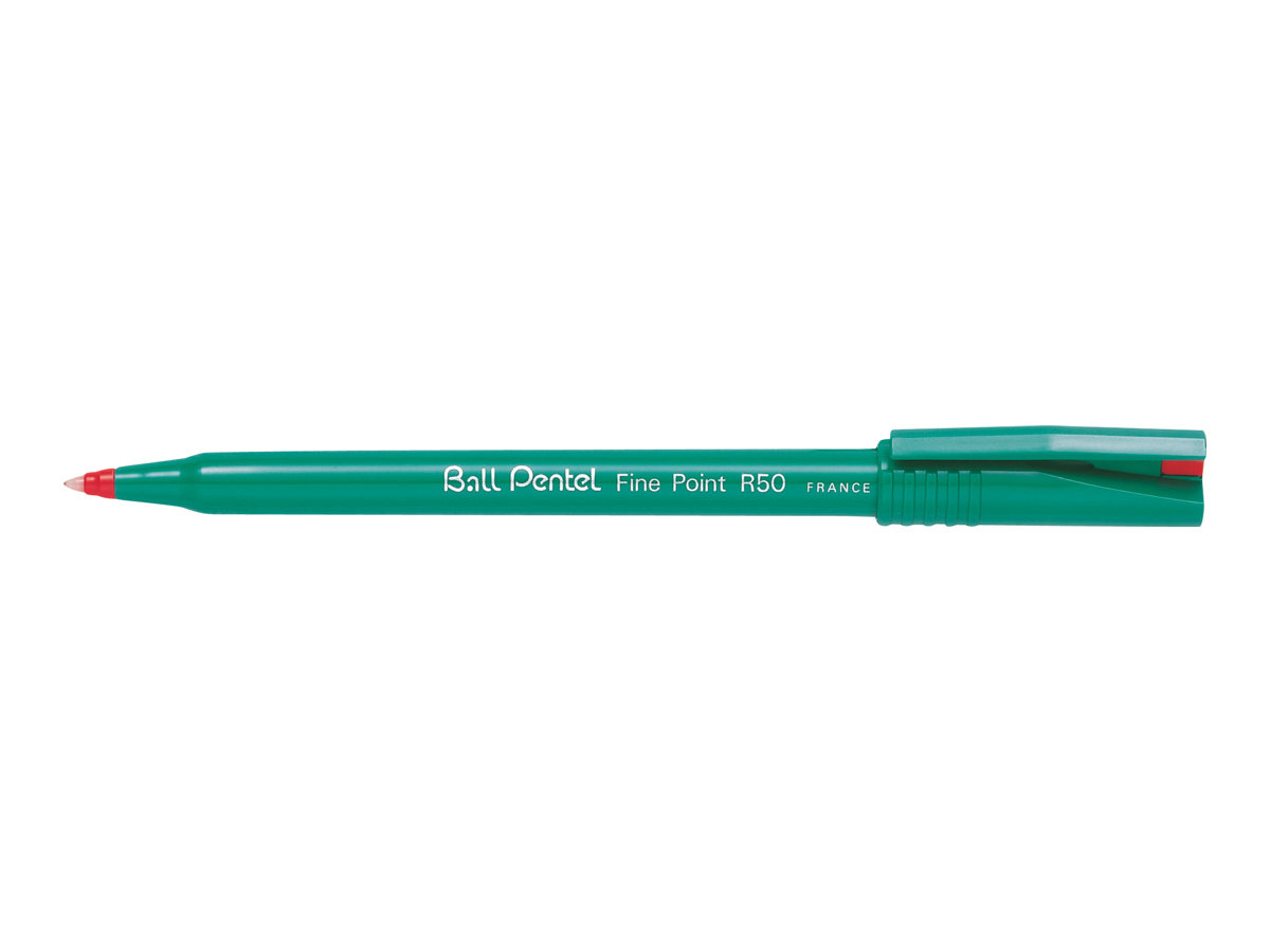 Pentel Ball R50 Tintenroller gruen 0,4 mm, Schreibfarbe: rot, 12 St. Pentel Ball R50 Tintenroller gruen 0,4 mm, Schreibfarbe: rot, 12 St.