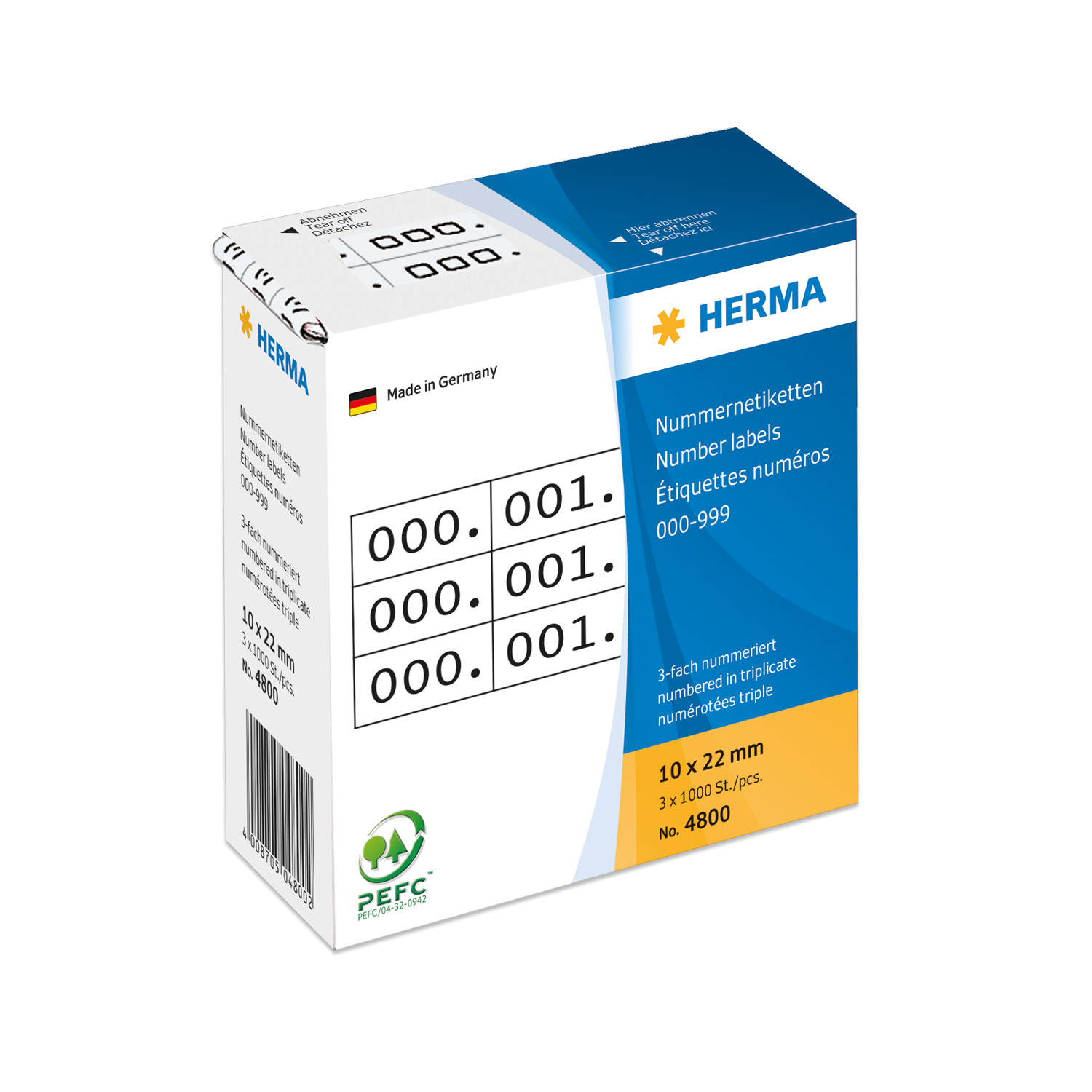 HERMA Klebenummern 4800 Zahlen, schwarz 22,0 x 10,0 mm, 3x1000 Etiketten HERMA Klebenummern 4800 Zahlen, schwarz 22,0 x 10,0 mm, 3x1000 Etiketten