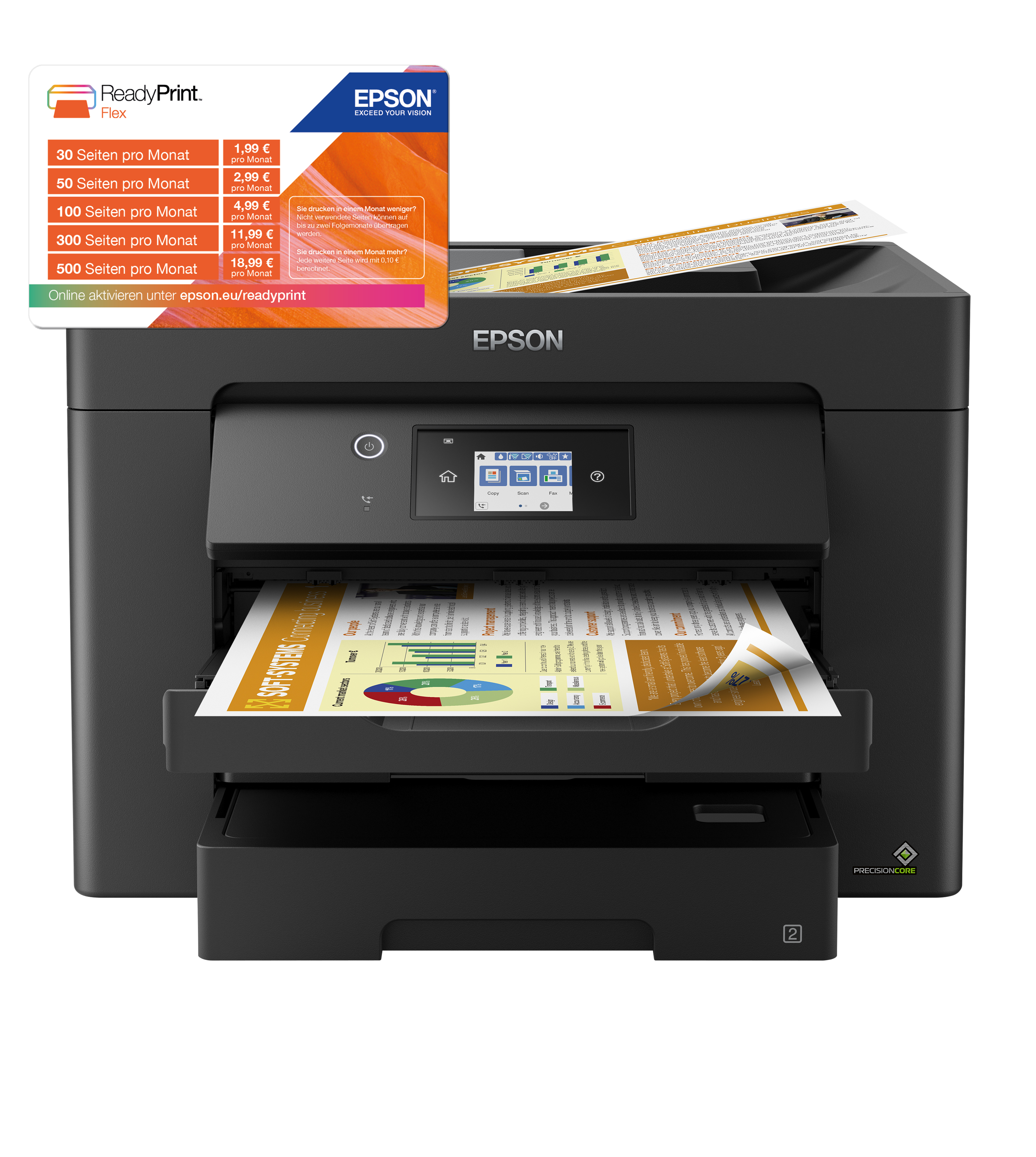 EPSON WorkForce WF7830DTWF 4 in 1 TintenstrahlMultifunktionsdrucker schwarz