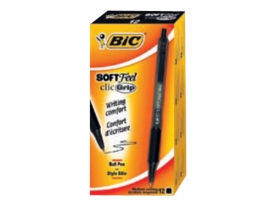 BIC Kugelschreiber SOFT Feel schwarz, Schreibfarbe: schwarz, 12 St.