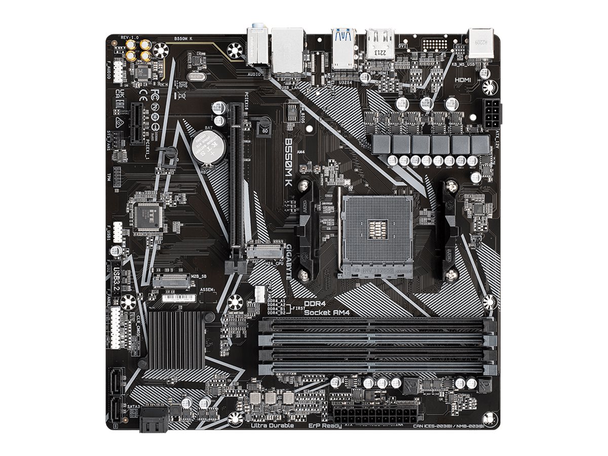 GIGABYTE B550M K AM4 64GB DDR4 2xM.2 4x SATA 6Gb/s 1x HDMI ATX MB