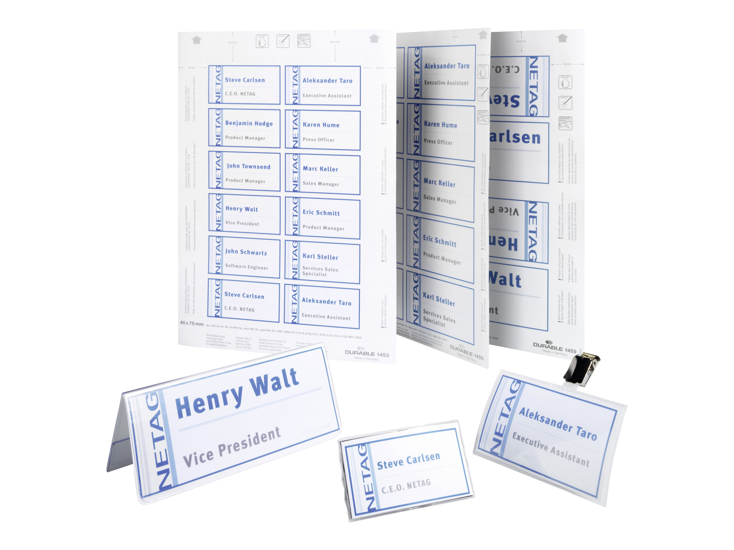 DURABLE Einsteckschilder fuer Namensschilder Badgemaker 9,0 x 5,4 cm, 200 St.