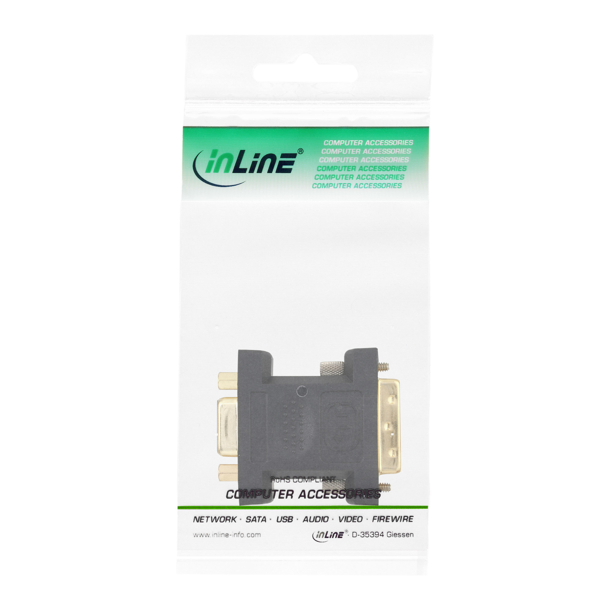 INLINE DVI-A Adapter Analog 12+5 Stecker auf VGA Buchse vergoldet
