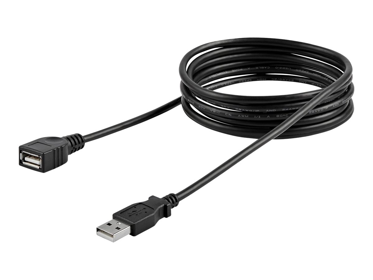 StarTech.com 1,8m USB 2.0 A Verlängerungskabel - Stecker / Buchse - USB Verlängerung - Schwarz - USB-Verlängerungskabel - USB zu USB - 1.8 m