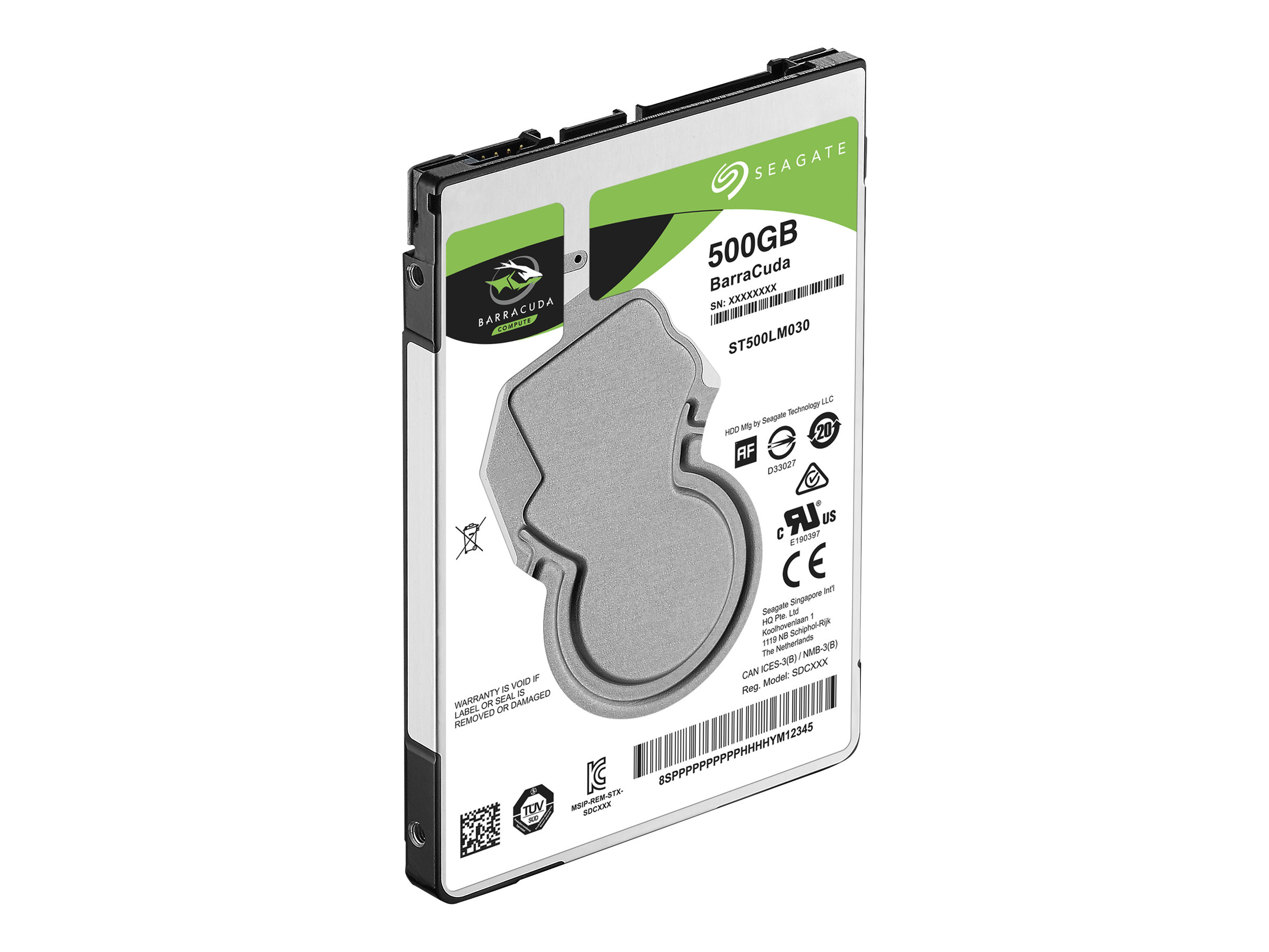 SEAGATE Barracuda 500GB HDD SATA 6Gb/s 5400rpm 6,4cm 2,5Zoll 7mm Bauhöhe 128Mb cache BLK