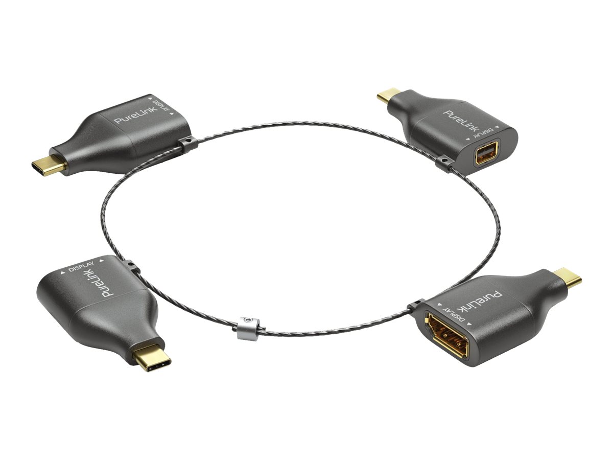 PureLink apter Ring Klein - 4x USB-C - USB-C > VGA/HDMI/miniDP/DP, schwarz