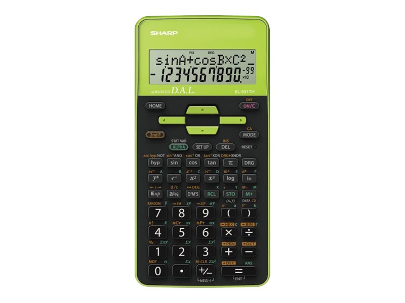 SHARP EL-531TH Wissenschaftlicher Taschenrechner schwarz/gruen SHARP EL-531TH Wissenschaftlicher Taschenrechner schwarz/gruen