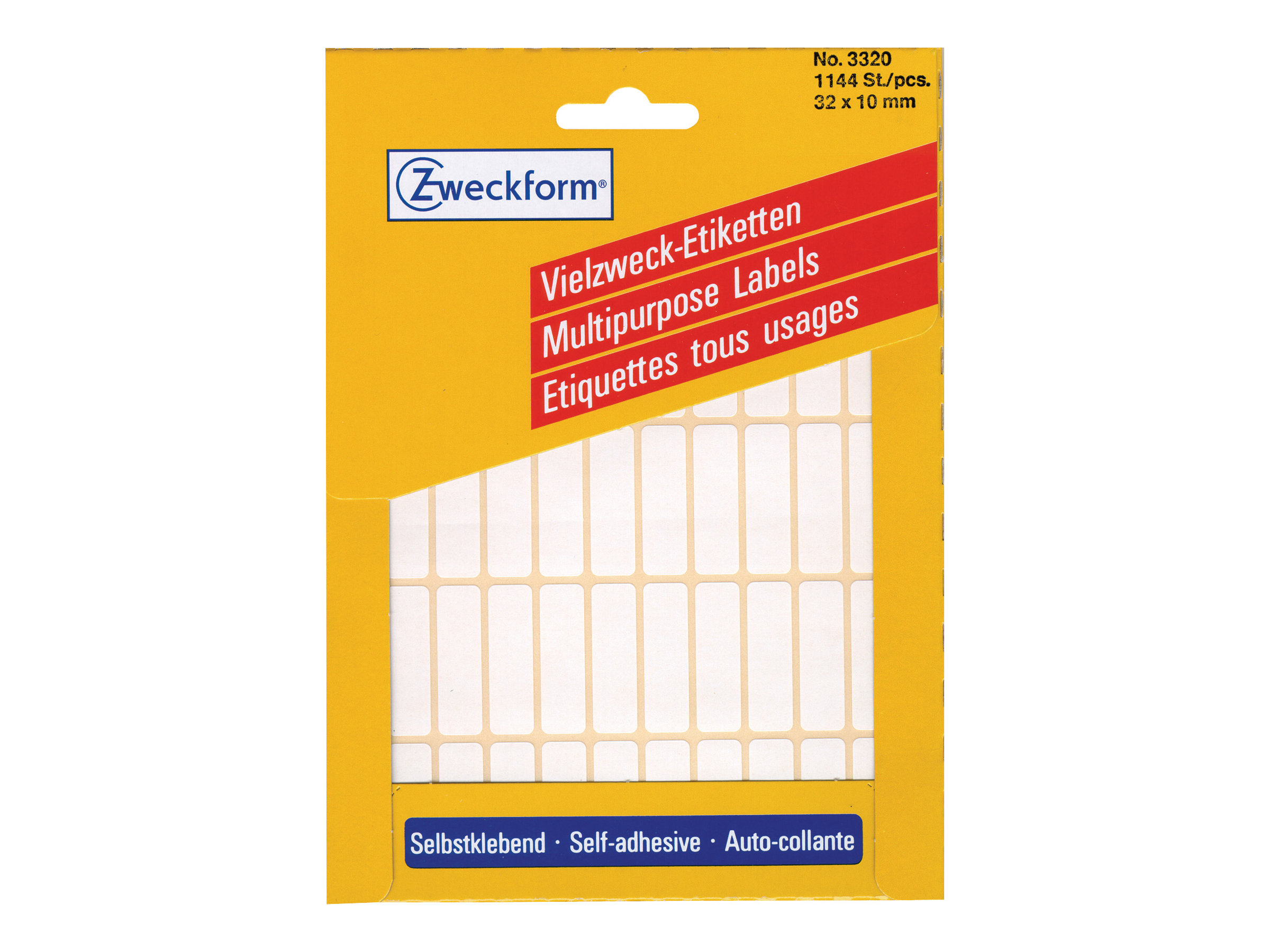 1.144 AVERY Zweckform Etiketten 3320 weiÃ 32,0 x 10,0 mm