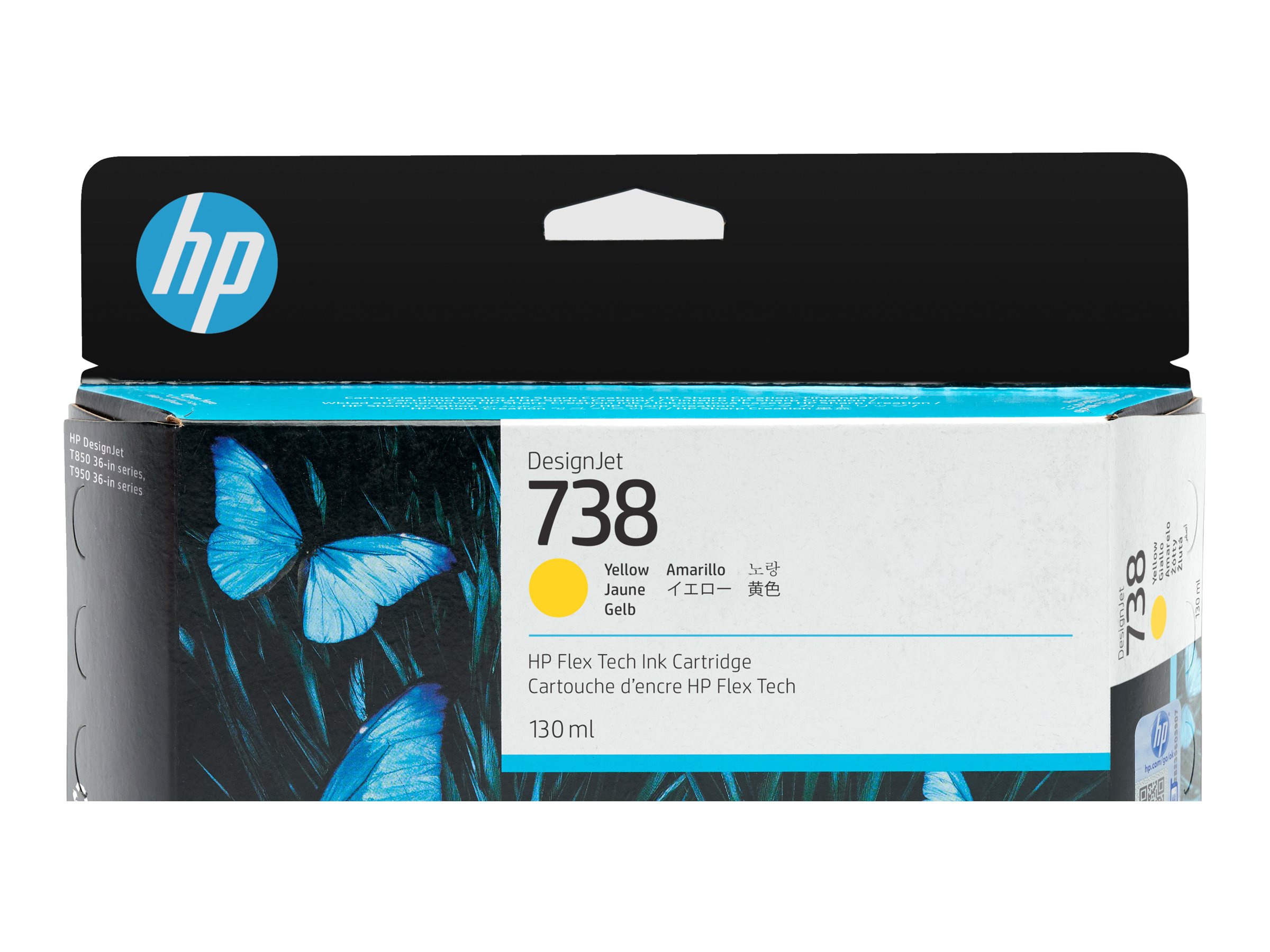 HP 738 130-ml Yellow DesignJet Ink Cartridge HP 738 130-ml Yellow DesignJet Ink Cartridge