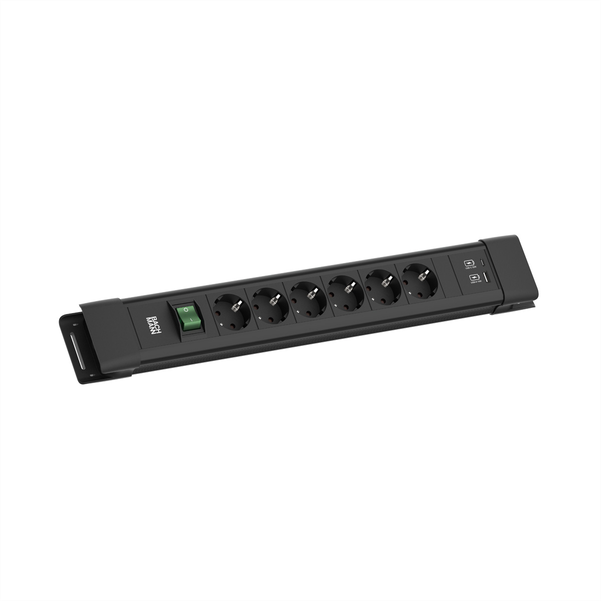 Bachmann Steckdosenleiste 6xCEE7/3 1xSch 1xUSB A/C 2,0m CEE7/7 sw