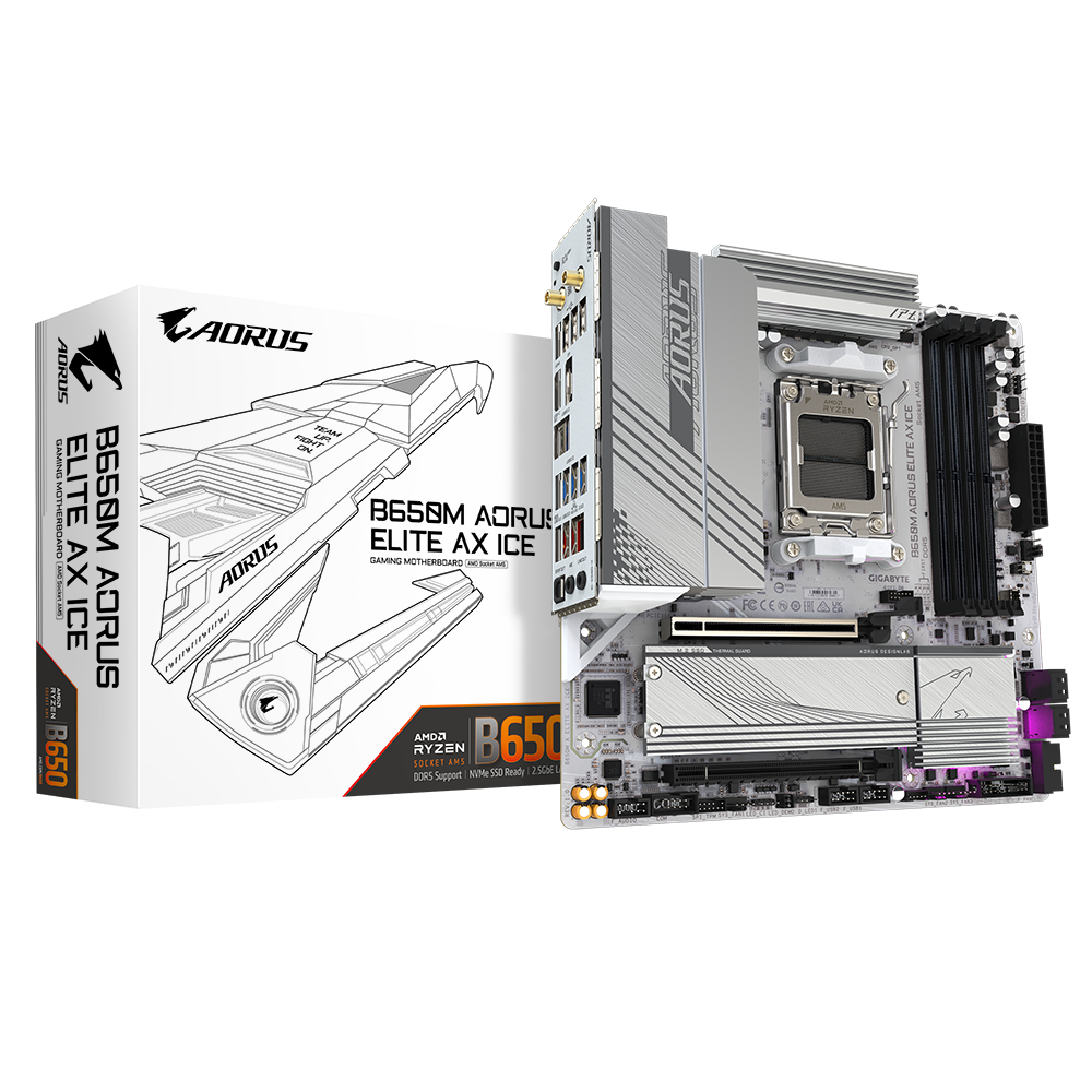 GIGABYTE B650M A ELITE AX ICE AM5 4xDDR5 2xM2 4xSATA
