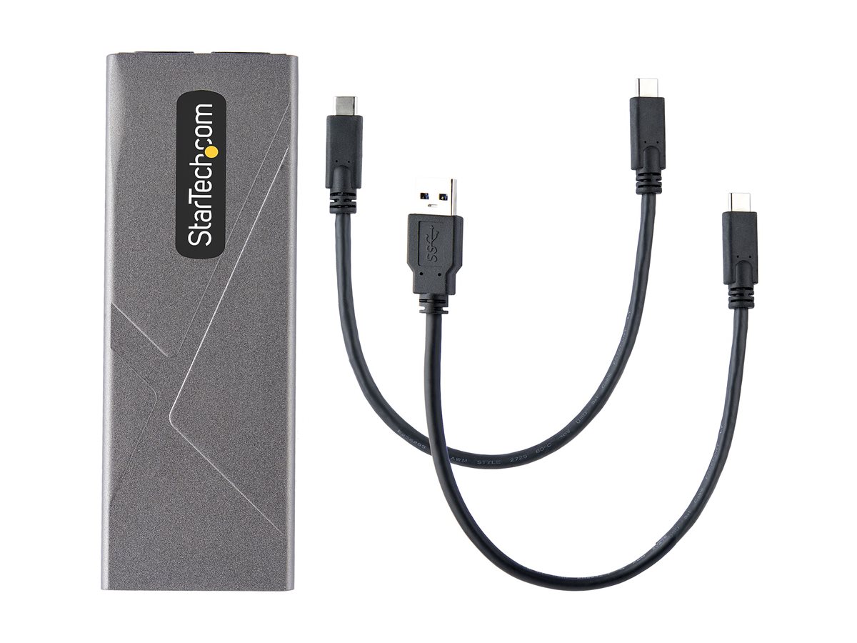 STARTECH.COM USB-C 10Gbps to M.2 NVMe or M.2 SATA SSD Enclosure Tool-free M.2 PCIe/SATA SSD Aluminum Enclosure USB-C & USB-A