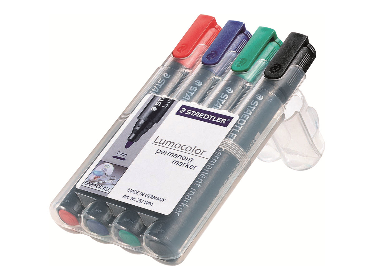 STAEDTLER Lumocolor Permanentmarker farbsortiert 2,0 mm, 4 St. STAEDTLER Lumocolor Permanentmarker farbsortiert 2,0 mm, 4 St.