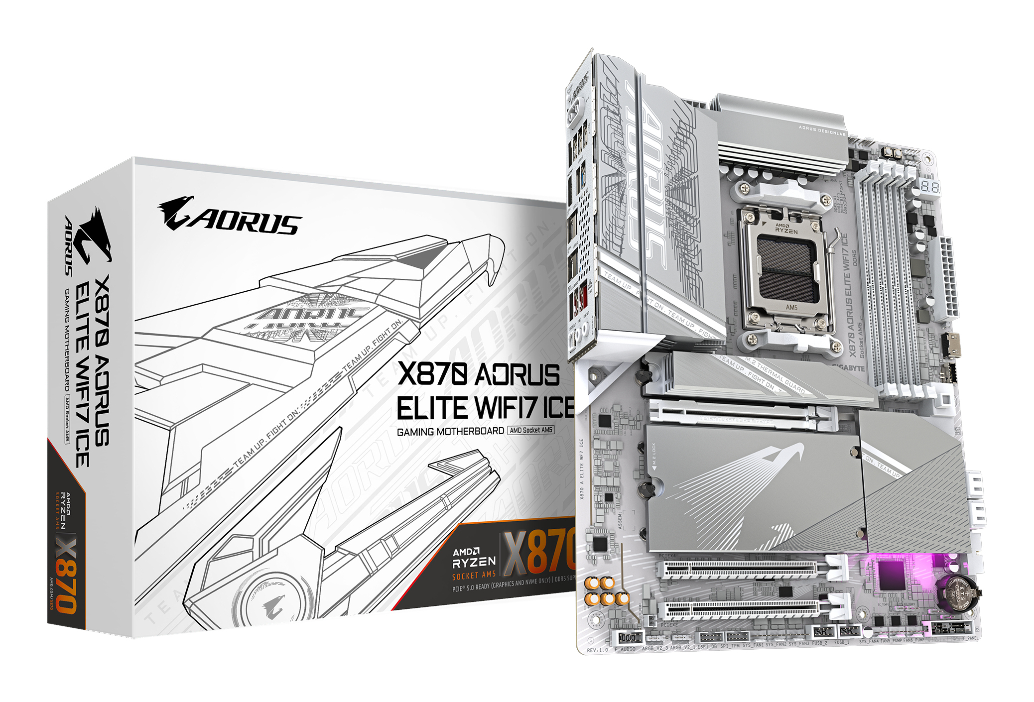GIGABYTE X870 A ELITE WF7 ICE AM5 4xDDR5 ATX 2xHDMI USB WIFI MB