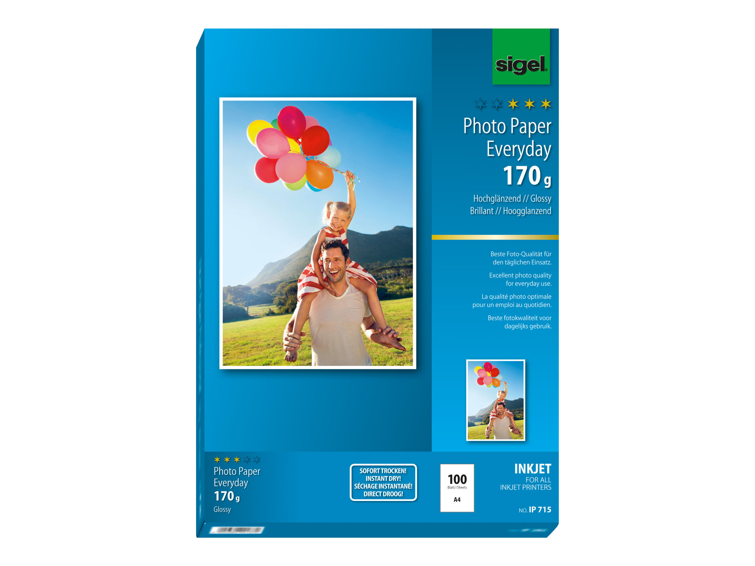 SIGEL Fotopapier IP715 DIN A4 hochglaenzend 170 g/qm 100 Blatt SIGEL Fotopapier IP715 DIN A4 hochglaenzend 170 g/qm 100 Blatt