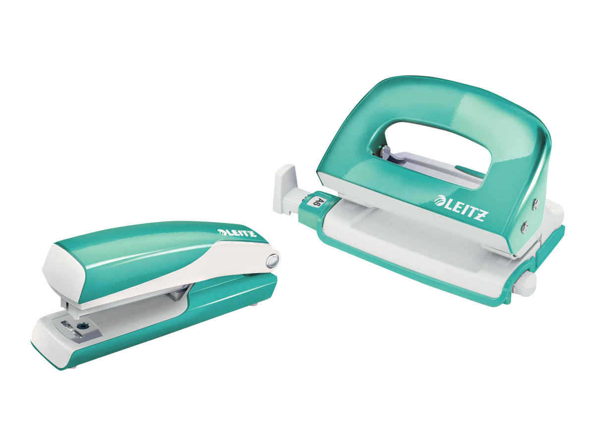 LEITZ Locher und Heftgeraete Set NeXXt WOW 5561 eisblau-metallic LEITZ Locher und Heftgeraete Set NeXXt WOW 5561 eisblau-metallic