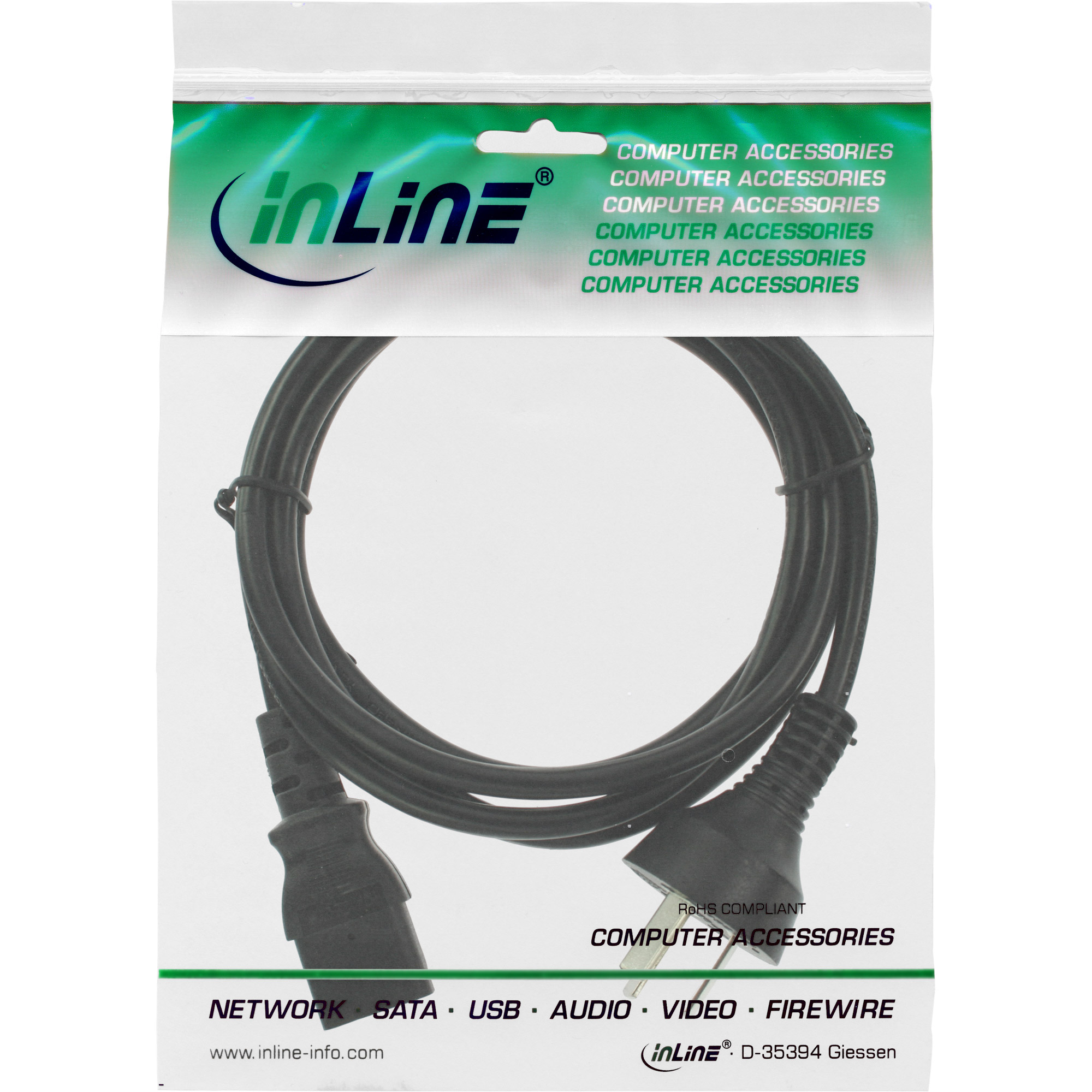 INLINE Netzkabel Netzstecker China auf Kaltgeraetestecker C13 1,8m schwarz INLINE Netzkabel Netzstecker China auf Kaltgeraetestecker C13 1,8m schwarz
