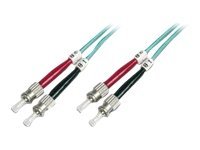 DIGITUS LWL Patchkabel ST zu ST Multimode 50/125 m Duplex Länge 1m Klasse OM3