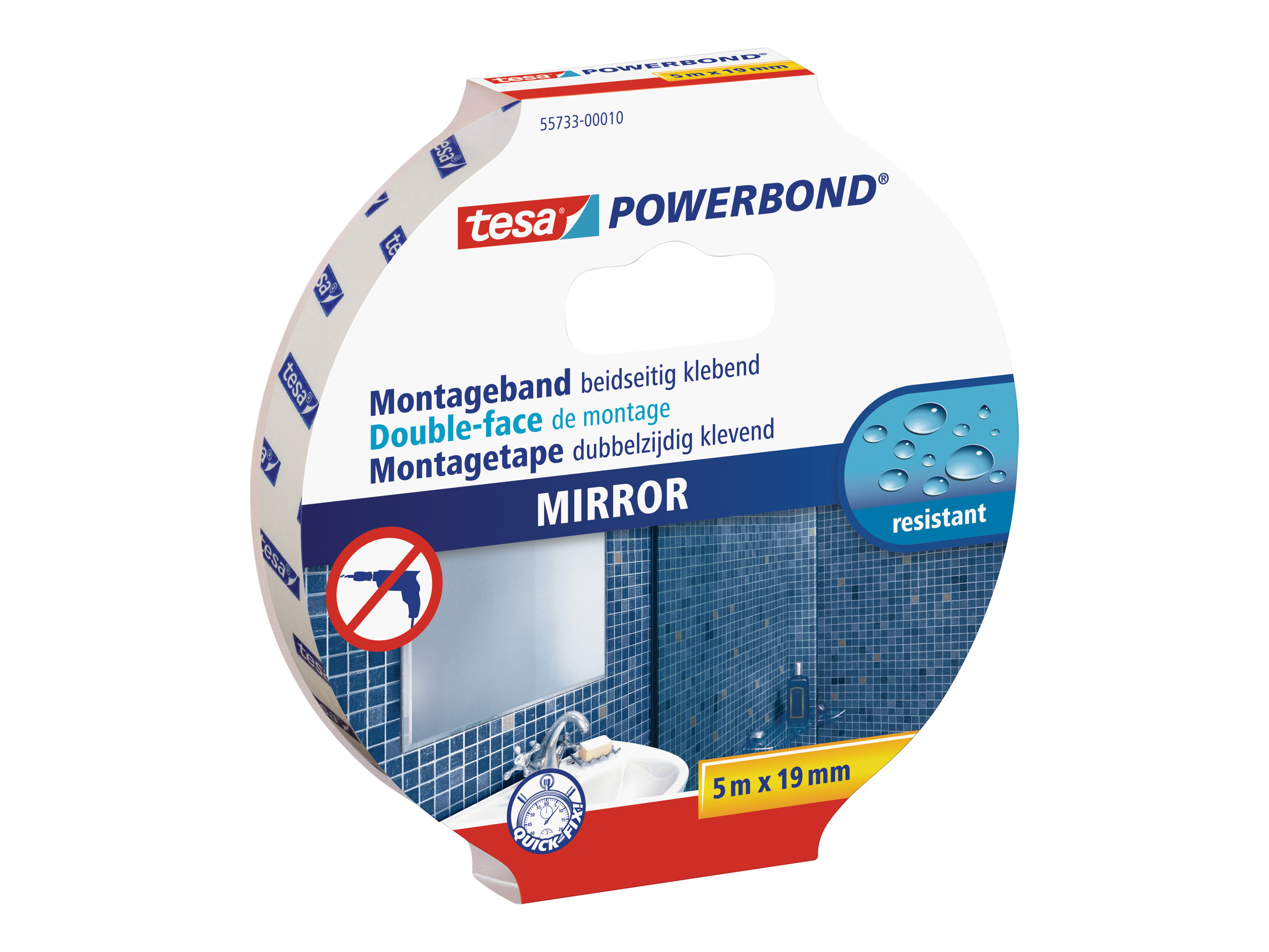 tesa Montageband POWERBOND 55733 doppelseitiges Klebeband 19,0 mm x 5,0 m, 1 Rolle tesa Montageband POWERBOND 55733 doppelseitiges Klebeband 19,0 mm x 5,0 m, 1 Rolle