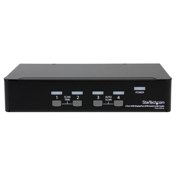 STARTECHCOM 4 Port USB DisplayPort KVM Switch with Audio