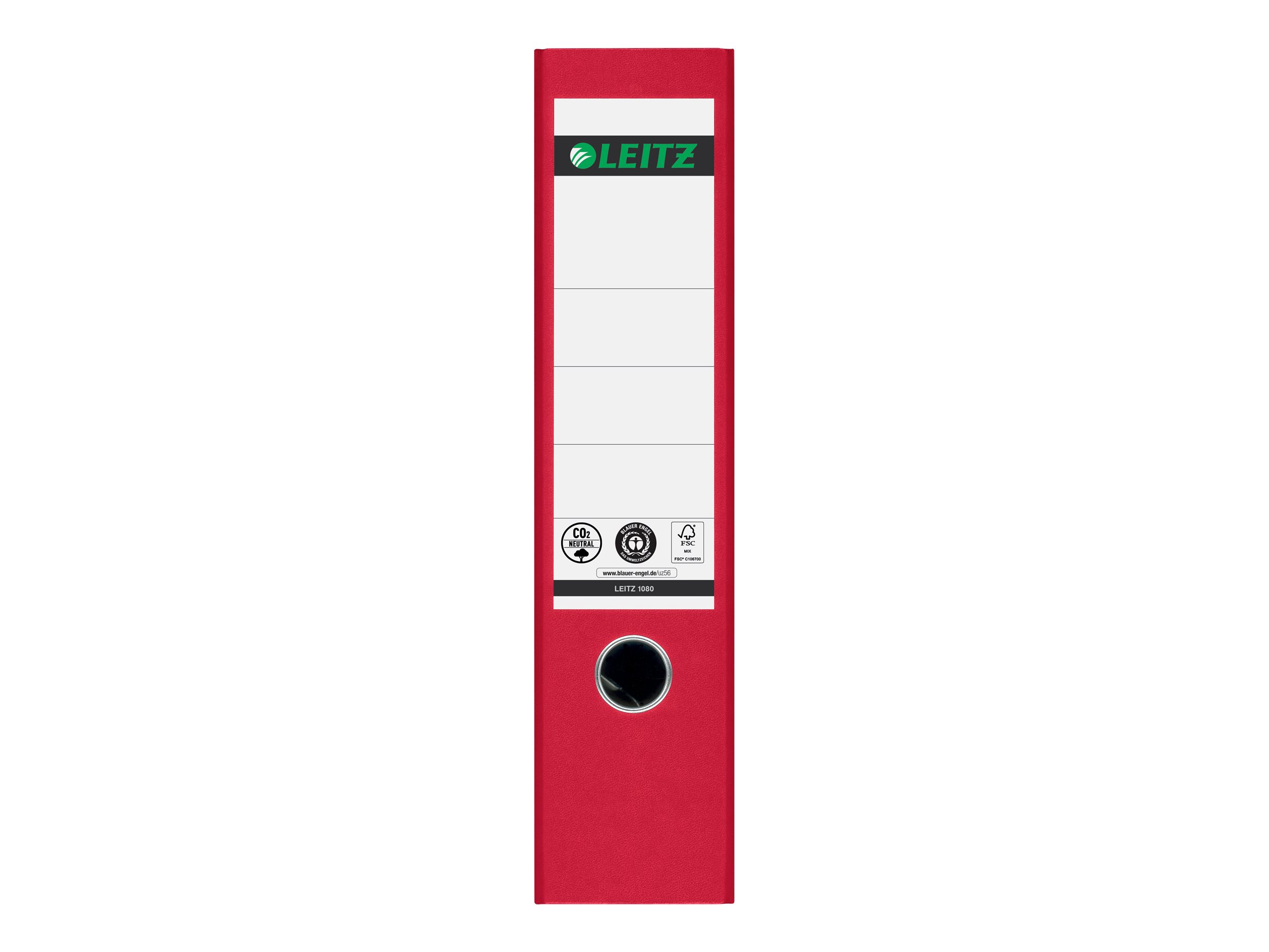 LEITZ 1080 Ordner rot marmoriert Karton 8,0 cm DIN A4