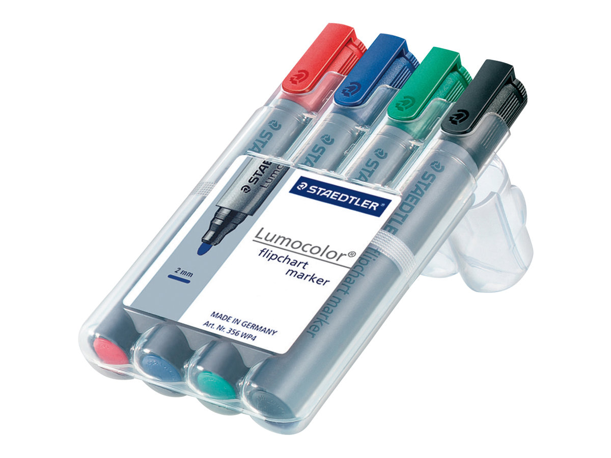 STAEDTLER Lumocolor Flipchart-Marker farbsortiert 2,0 mm, 4 St. STAEDTLER Lumocolor Flipchart-Marker farbsortiert 2,0 mm, 4 St.