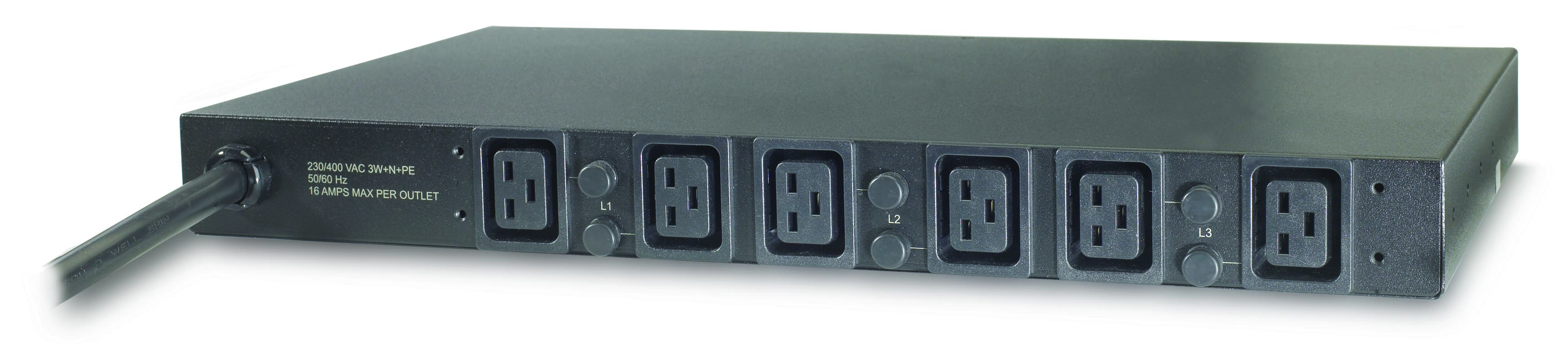 APC Rack PDU Basic 1U 32A 22kW 400V (6)C19 Cord Length (2.5 meter) IEC309