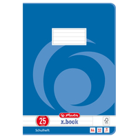 herlitz Schulheft x.book Lineatur 25 liniert DIN A4 AuÃenrand, 32 Blatt