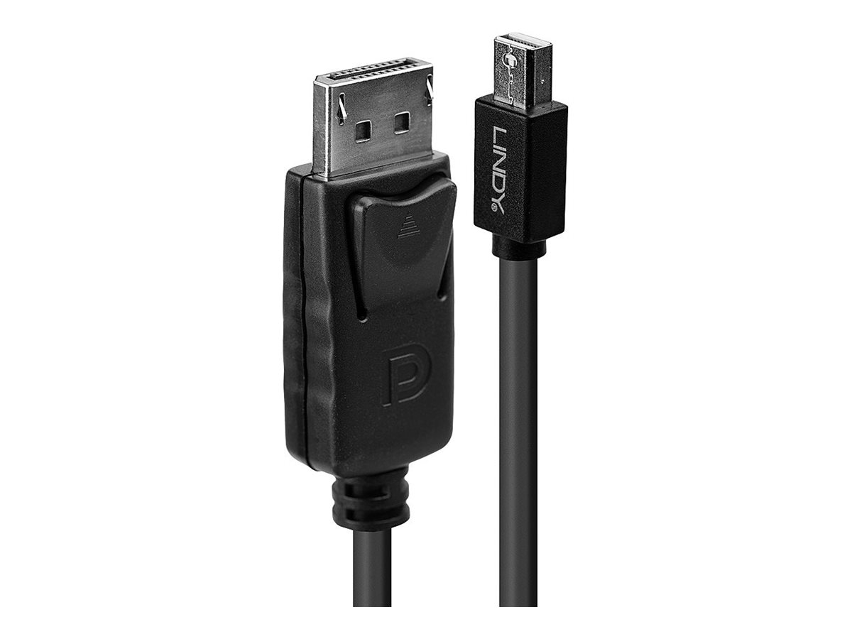 LINDY Mini DP zu DP Kabel, schwarz 2m MiniDisplayPort zu DisplayPort LINDY Mini DP zu DP Kabel, schwarz 2m MiniDisplayPort zu DisplayPort