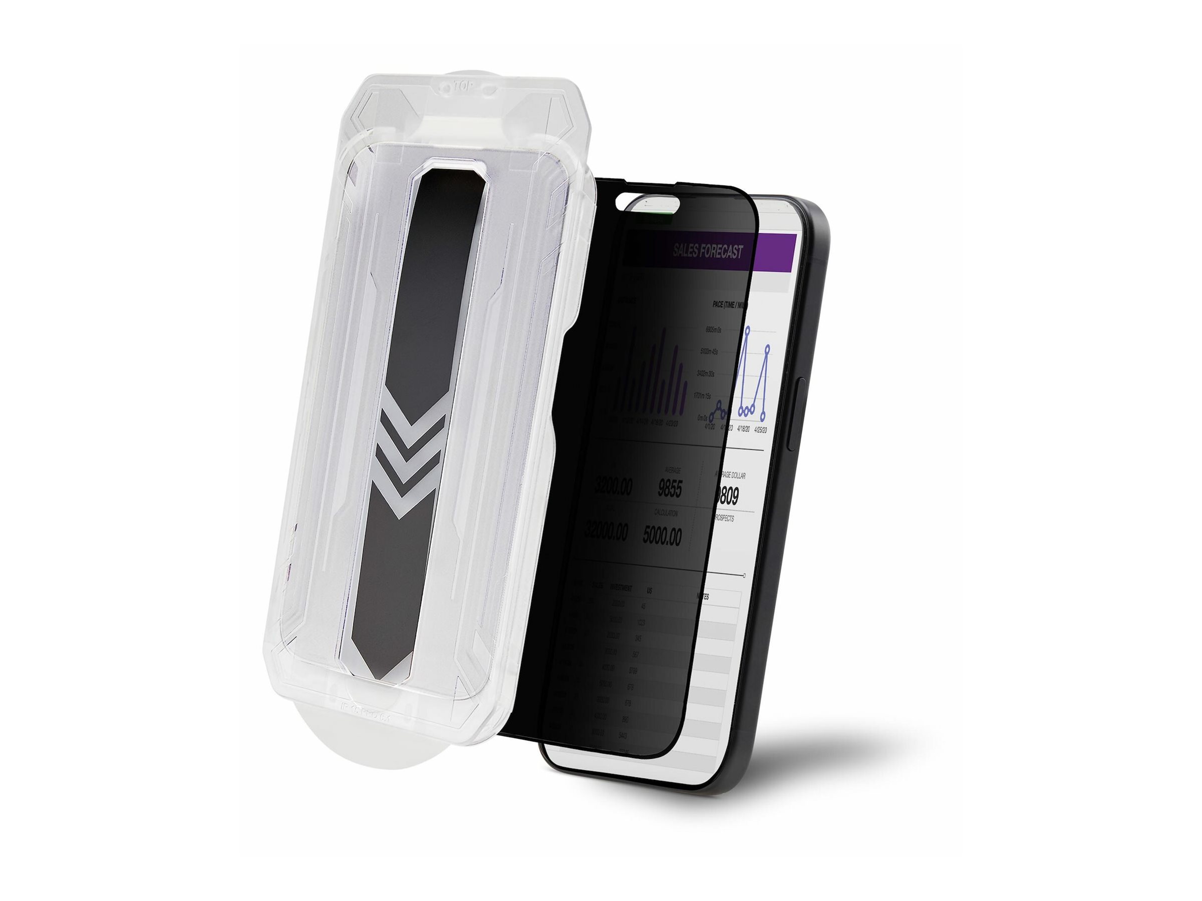 STARTECH.COM 4-Wege Blickschutzfilter fur iPhone 15 Pro Hoch-/Querformat Touch +/- 30 Blickwinkel Smartphone Panzerglas Sichtschutz